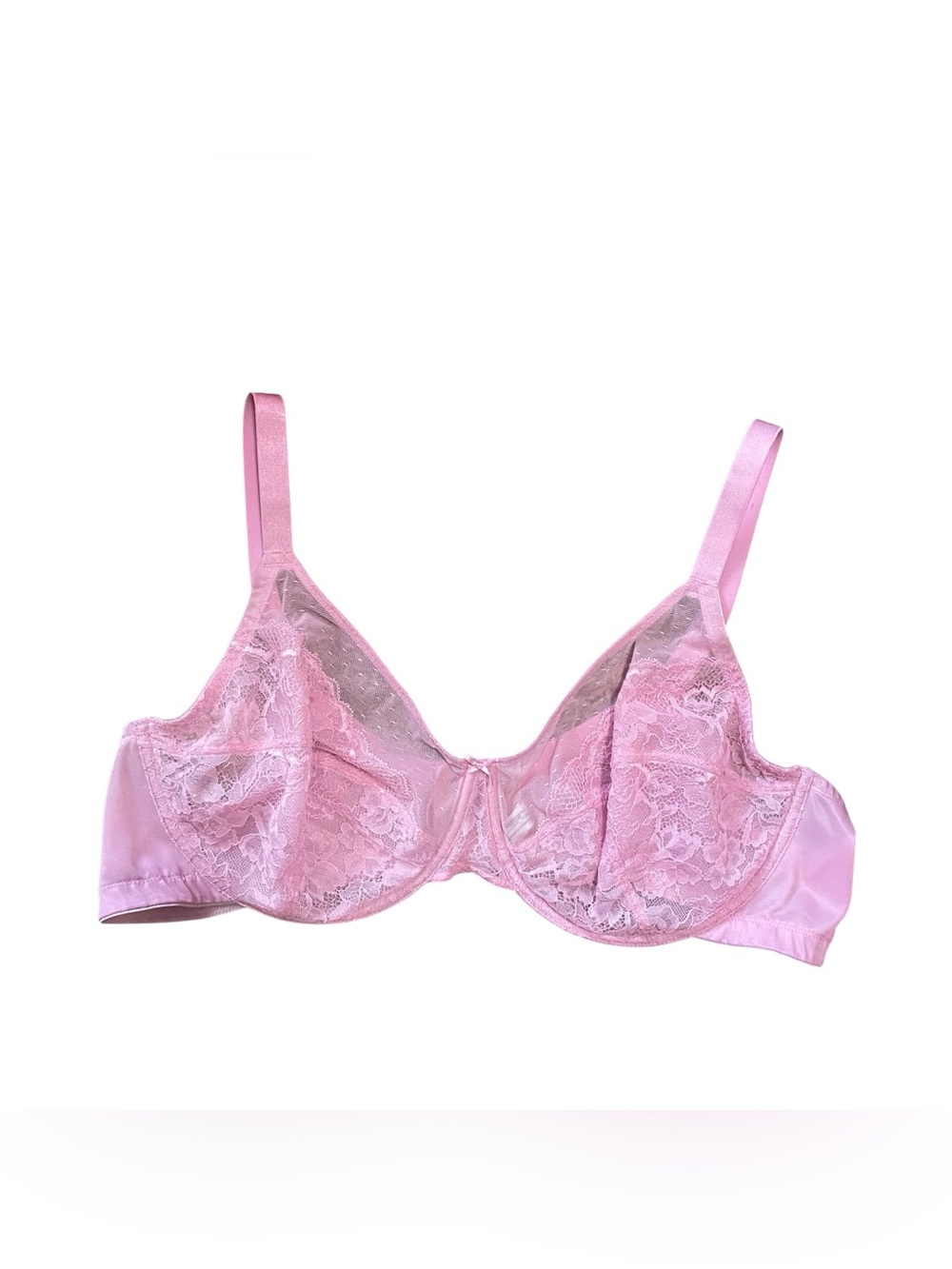 HSIA Light Pink Unlined Floral Lace Minimizer Bra Size 46C
